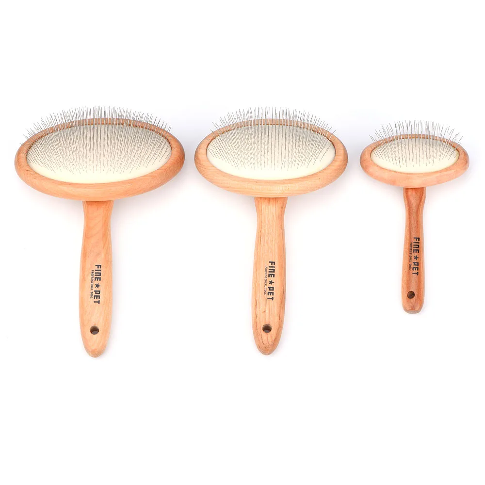 Wooden Dogs and Cats Slicker Brush for Removing Mats Tangles and Loose Hair font b Pet
