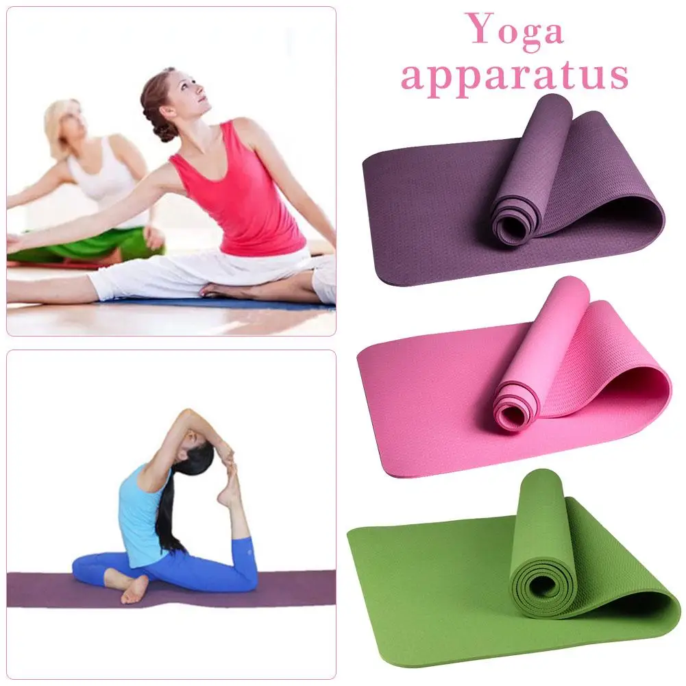 

New Fitness Thick Yoga Mat Monochrome 6mm Environmentally Friendly Odorless Non-Slip High- Elasticity Comfortable Mat Pink