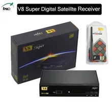 Freesat V8 Super DVB-S2 Satellite TV Receiver With USB Wifi Support PowerVu Biss Key Cccamd Newcamd Youtube Youporn Set Top Box