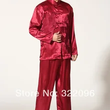 Шанхай история Весна мужской комплект одежды кунг-фу костюм набор для мужчин Китайский Тай чи костюм куртка+ брюки красный костюм кунг-фу