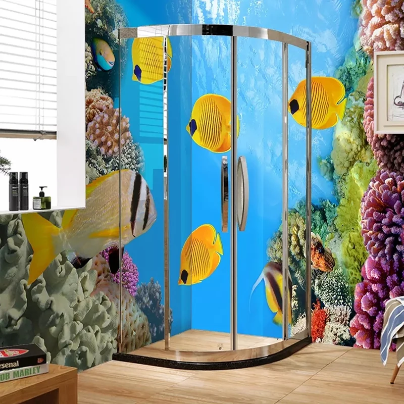 Фотообои 3D мультфильм подводный мир фрески ПВХ самоклеящиеся водонепроницаемые