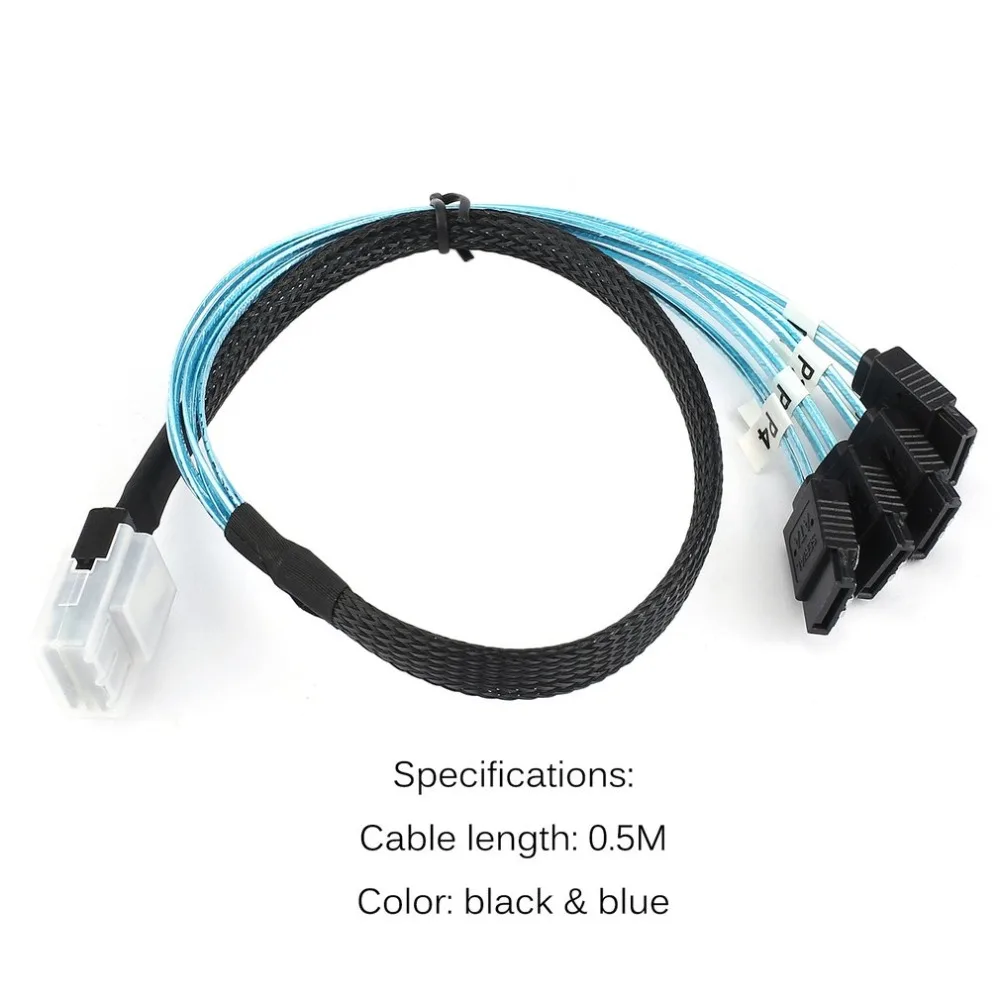 Mini SAS 36P SFF 8087 Male to 4 SATA 7P Female кабель Splitter SAS/SATA адаптер 12Gbp серверный жесткий диск с