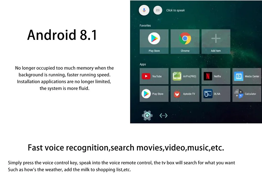 SCISHION AI одного голоса, Управление, 4 Гб оперативной памяти, 32 Гб встроенной памяти, опционально ТВ коробка Android 8,1 с двумя камерами, процессор Rockchip RK3328 Max 2,4G, Wi-Fi, USB3.0 Bluetooth4.0 Декодер каналов кабельного телевидения