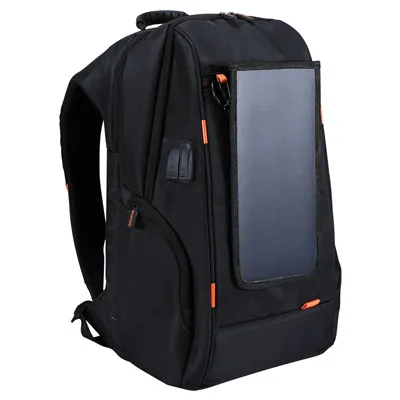 PULUZ Открытый Многофункциональный рюкзак с солнечной панелью Удобный Повседневный рюкзак для камеры Сумка для ноутбука для 3C/Dslr аксессуары - Цвет: Black