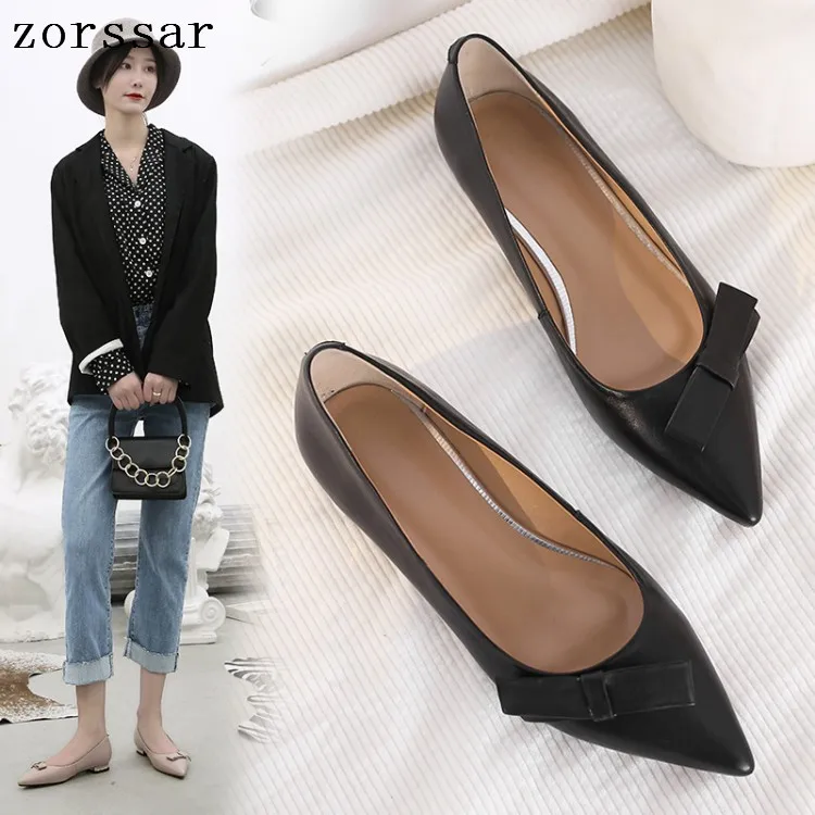 

Plus Size Women Ballet Flat Pointed Toe Shoes Soft Leather Slip on Ladies loafers Shoes Flats Woman Moccasins Female Footwear