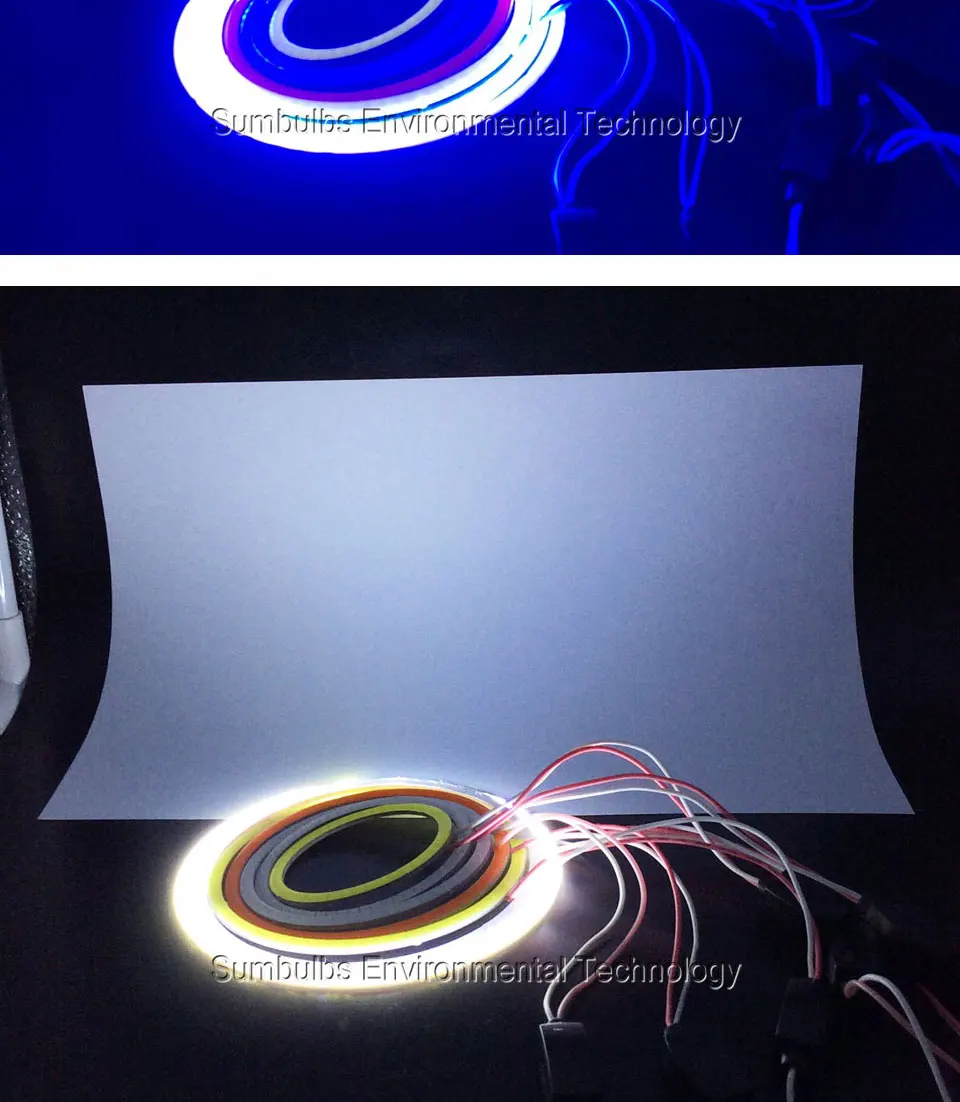 60mm 120mm Angel Eyes COB Lamp DRL LED Daytime Running Light with Driver 5W DC 12-14V for Motorcycle Car Headlight (11)