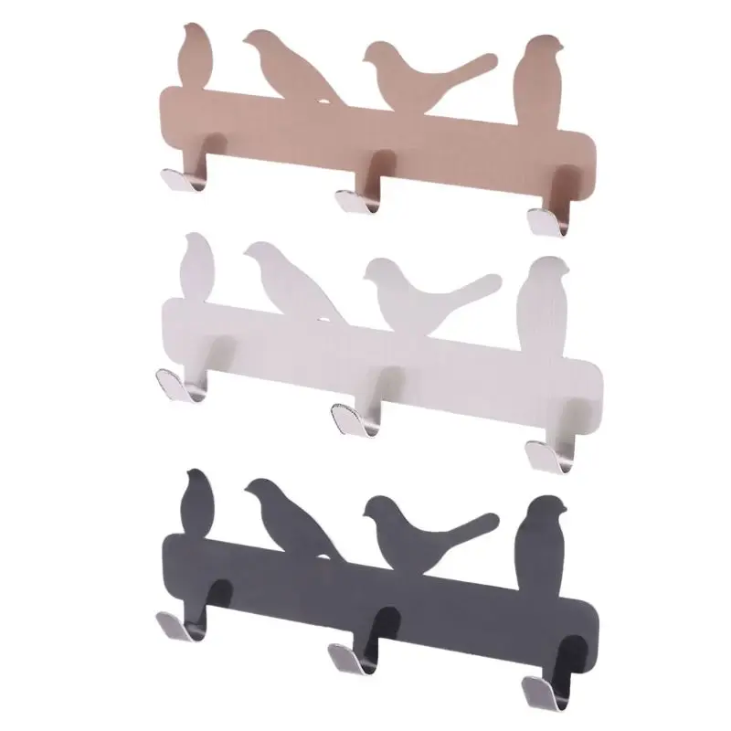 

Home Kitchen Bathroom Decor Wall Vintage Style Bird 3 Hooks Coat Hat Bag Hanger Rack Holder Multi-Purpose Hooks