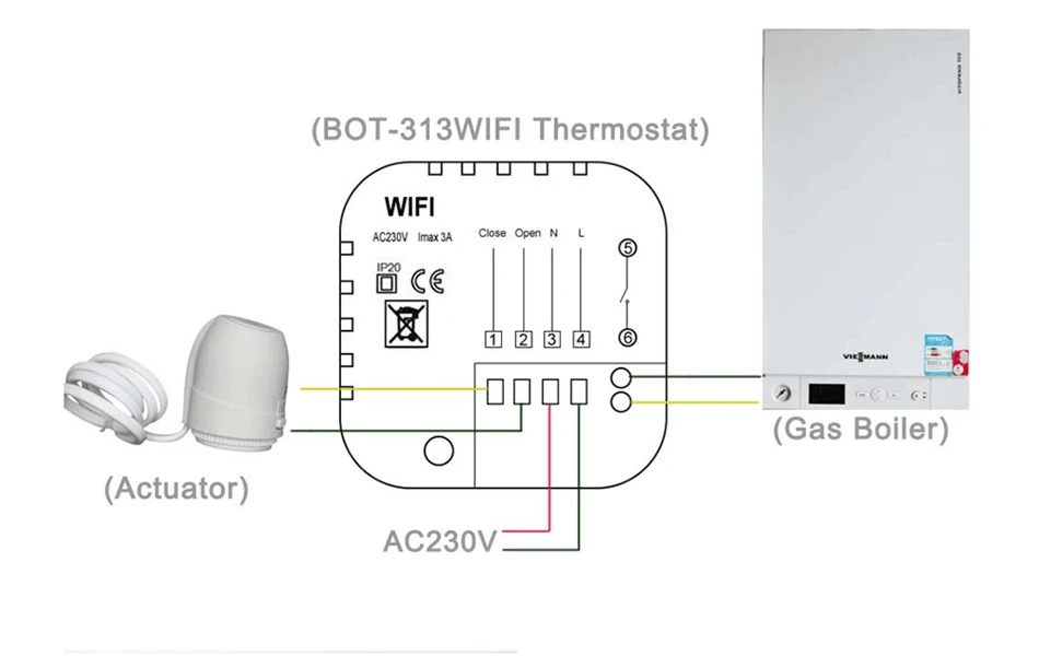 Умный телефон управление wifi термостат для подогрева воды под полом Синяя подсветка цифровой комнатный регулятор температуры анти-Замороженный