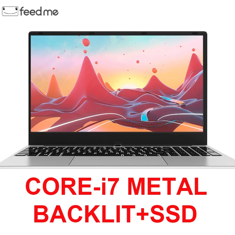 Дешево 15,6 дюймовый ноутбук Intel i7 8 ГБ 16 ГБ ОЗУ 512 ГБ 1 ТБ HDD металлический корпус 1080P Windows 10 раскладная клавиатура Двухдиапазонная WiFi игровой ноутбук