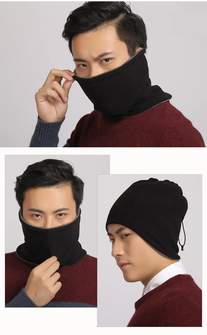 Multi-function Skiing Bibs Cycling Hiking Hat Winter Fleece Scarf Neck Warmer Women Men Snowboarding Face Mask Polar Beanie Hats 12