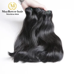 Mayflower Super doble dibujado vietnamita Remy recto pelo Natural color negro coser en trama 3 paquete de la longitud de la mezcla de 8 "-18" Mayflower Super doble dibujado vietnamita Remy recto pelo Natural color negro coser en trama 3 paquete de la longitud de la mezcla de 8 "-18"