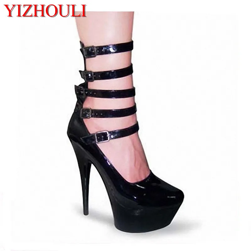 

The bride's one-shoe model runway show shoes 15CM ultra high with the Roman style of thick taste, Dance Shoes