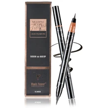 4 цвета двухсторонняя жидкая подводка для глаз макияж черный карандаш для глаз Водонепроницаемая подводка для глаз ручка длительная косметика