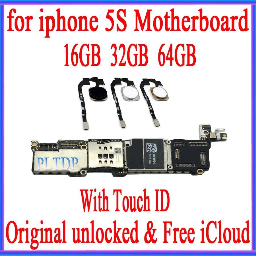 

16gb/32gb/64gb for iphone 5s motherboard With Touch ID, Original unlocked for iphone 5s motherboard with Chips