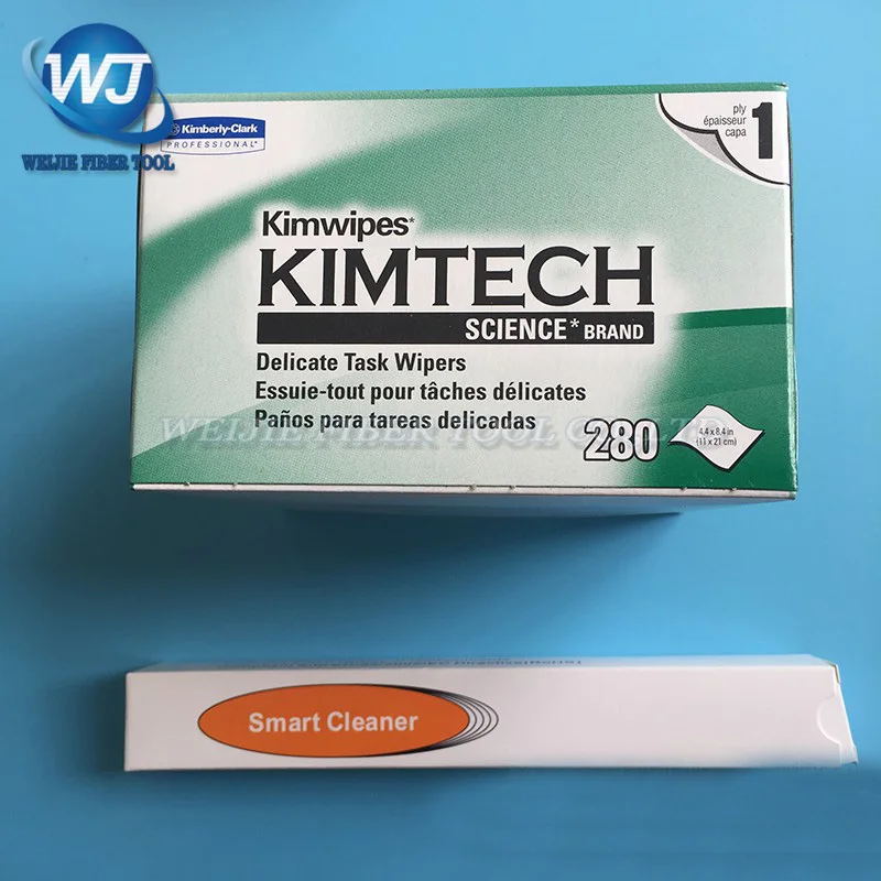 

280pcs/box Optical Fiber Cleaning Kimwipes Dustfree Paper+Fiber Optic Smart Cleaner Pen SC/ST/FC 2.5mm Fiber Optic Cleaning Tool