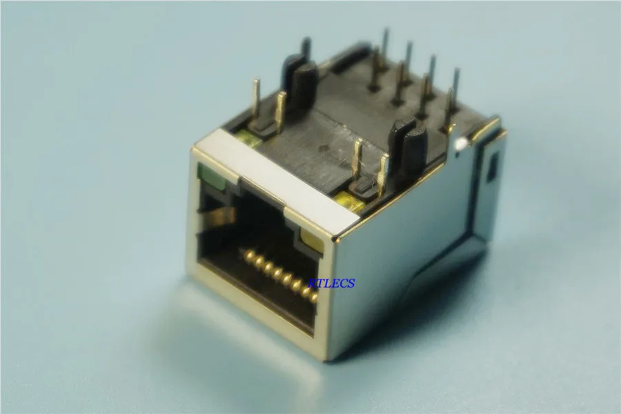 2 шт. LED Желтый Зеленый RJ45 одиночный порт экранированный модульный разъем PCB 8P8C