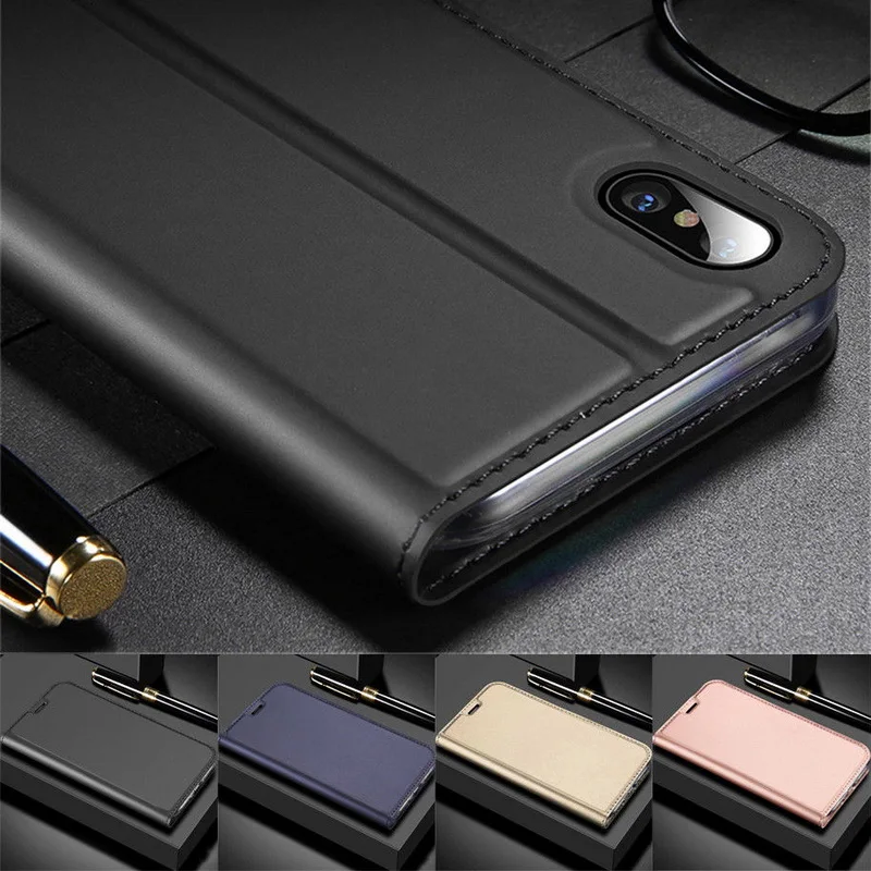 

Fashion Magnetic Voltage Flip Wallet Case For iPhone X 8 8Plus 6 6S 7 Plus 5 5S SE Ultra Slim PU Leather Card Holder Stand Cover