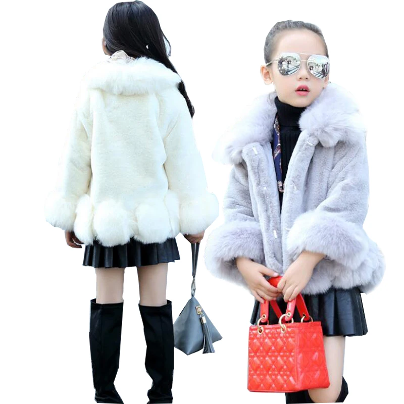 

2017 Baby Girls Clothes Winter Girls Jackets Children Kids Girl Faux Fur Coat Outwear Little Girl Long sleeve Fur Coat Jacket