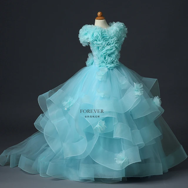 Cheap Gorgeous First Communion Dresses Little Princess Tutu Tulle Ball Gowns Rosette Ruffles Lace Up Girls Pageant Flower Dresses 2016