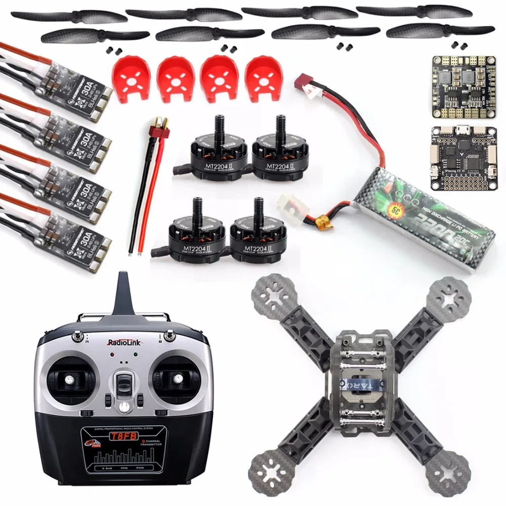 DIY Toys RC FPV Drone Mini Racer Quadcopter Kit 190mm SP Racing F3 Deluxe Flight Controller 2200mah Battery radiolink T8FB TX RX