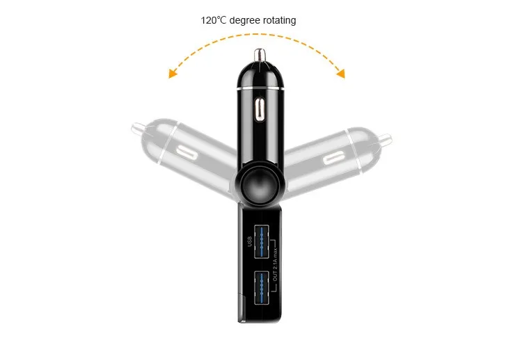 BC06S Bluetooth автомобильный комплект BT Hands-free вызов fm-передатчик MP3-плеер двойной USB зарядное устройство с детектором напряжения тока