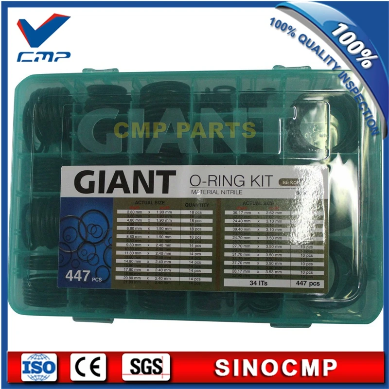 447pcs Giant O Ring Seal Kit Oring Seals For Kobelco Sk1 5 Excavator Repair Box 3 Months Warranty Seal Kit Seal Warrantyseal Oring Aliexpress