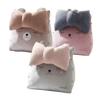 

Cute plush bow animal lumbar pillow bed big back bedside bedroom pillow adjustable waist support