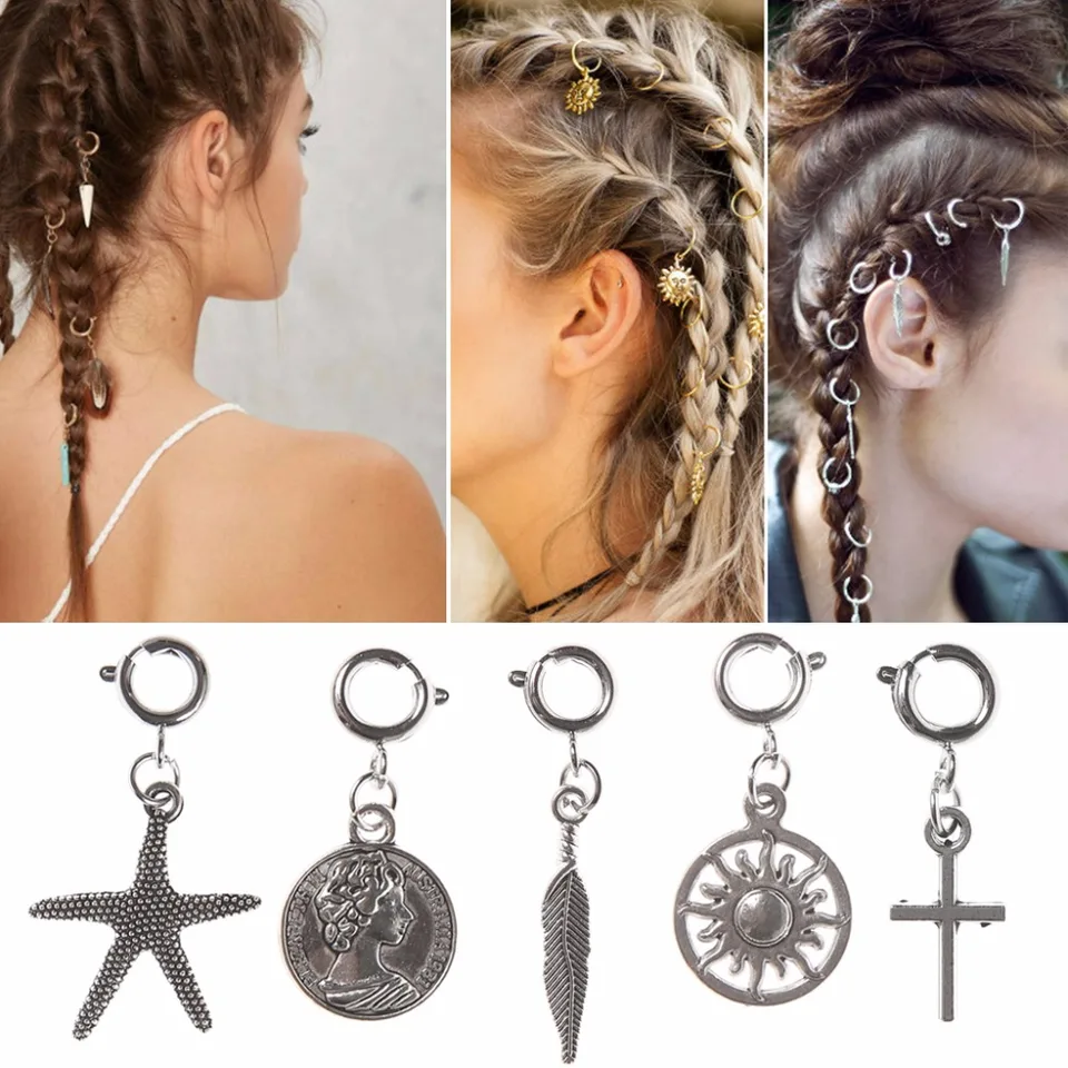 5pcs 1 Set Women Hairpin Pigtail Short Braid Dreadlocks Hair