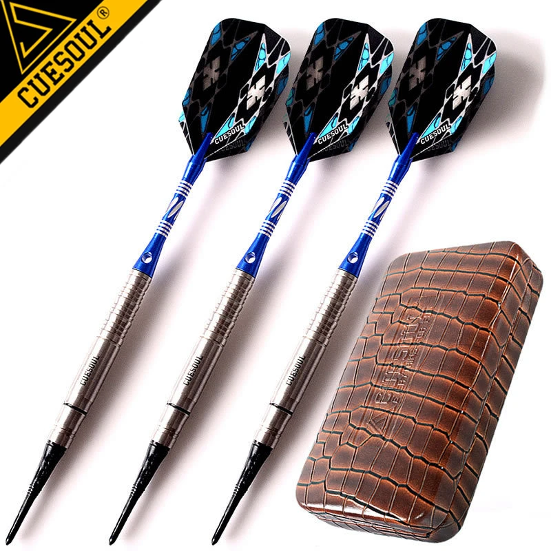 Cuesoul Профессиональный Дартс 90% Вольфрам мягкие 18 грамм 15 см с случае|tungsten darts|darts