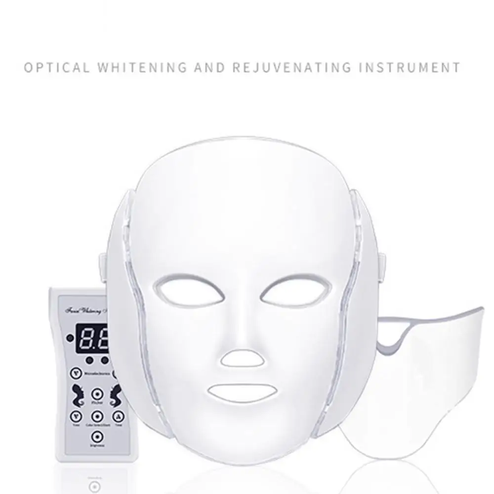 

7 Colors LED Facial Mask Spectrometer Led Therapy Mask Light Therapy Acne Neck Face Mask Korean Skin Care OPP Bag Pack