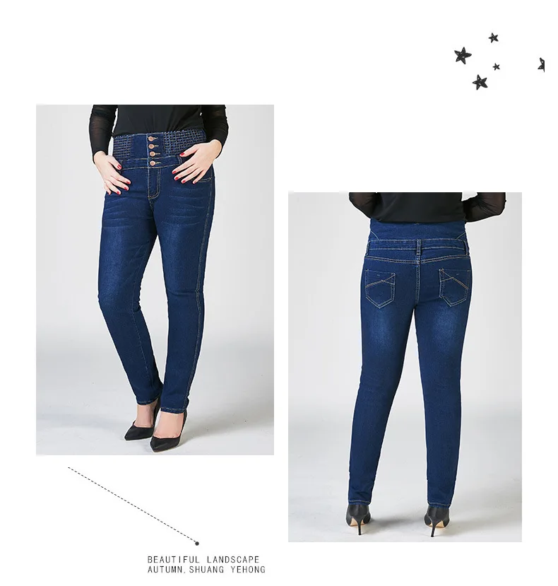 Lguc.H High Waist Jeans Women Large Size Push Up Mom Jeans Denim Pants Plus Size Ladies Stretch Trousers 2019 Blue 26 XS 40 32