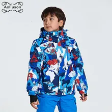 Лыжная куртка для катания на сноуборде для детей; теплая дышащая водонепроницаемая зимняя куртка для катания на лыжах для мальчиков и девочек; детские куртки для катания на лыжах