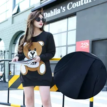 Spring autumn maternity breastfeeding clothing Cute cartoon bear pregnant women T-shirt Long sleeve shirt Feeding cloth