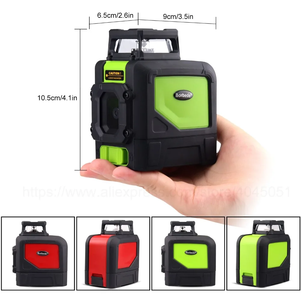 Borbede 5 Lines Laser Level Red/Green Beam 360 Horizontal And Vertical Self-Leveling Adjustable Portable Mini Borbede 5 Lines Laser Level Red/Green Beam 360 Horizontal And Vertical Self-Leveling Adjustable Portable Mini