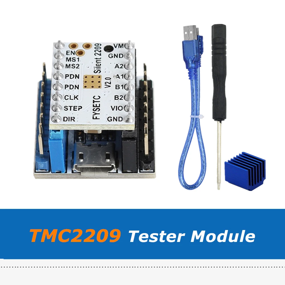 

1pc 3D Printer Parts Super Silent 256 Microsteps TMC2209 Stepper Motor Driver + USB Serial Port Tester Adapter Module