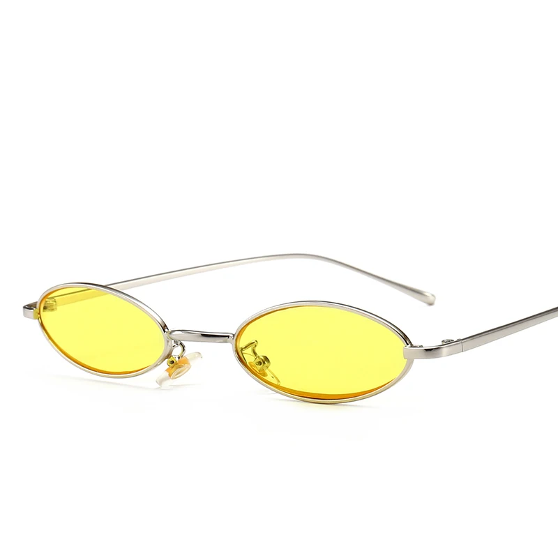 RBROVO, новинка, сплав, солнцезащитные очки для женщин, овальные женские очки, маленькая оправа, океанские линзы, солнцезащитные очки для женщин и мужчин, Zonnebril Dames UV400 - Цвет линз: Yellow