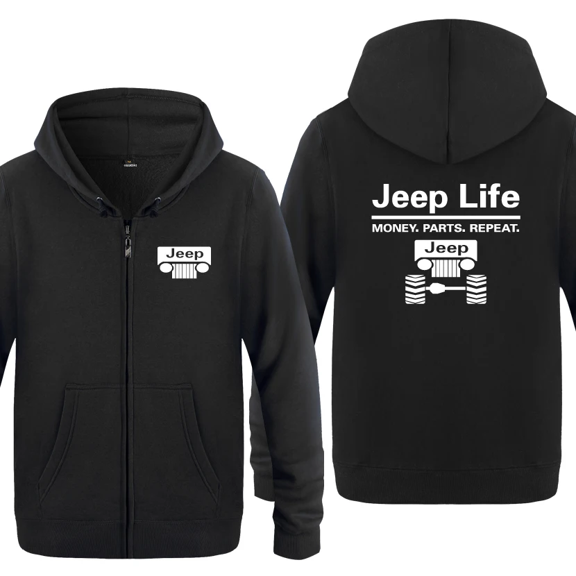 Jeep Life-Money parts Repeat Новинка креативные толстовки мужские мужские флисовые толстовки с капюшоном на молнии кардиганы - Цвет: HEY BAT