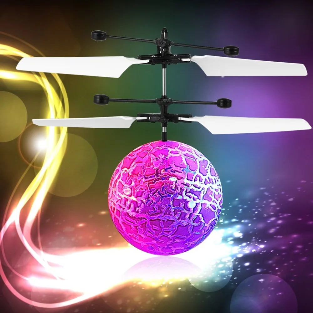 Световой Light-up игрушки Светящиеся светодио дный Волшебный полет мяч зондирования светодио дный Кристалл Вертолет, летающий мяч индукции RC