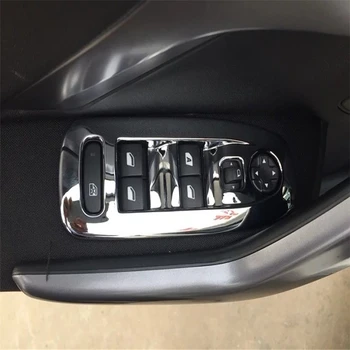 

WELKINRY car cover For Peugeot 2008 2013 2014 2015 2016 2017 ABS chrome regulator armrest door window lifter switch button trim