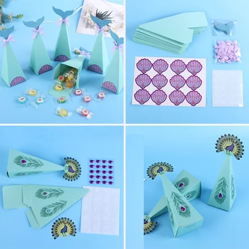 

Beautiful Peacock Candy Box Mermaid Wedding Candy Box Gift Box