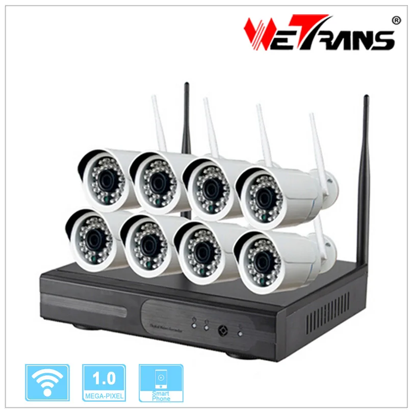 Wifi Camera NVR System 8CH HD 960P Home Use P2P Onvif 20m Night Vision Surveillance Kit 8 Channel Wireless NVR Security System