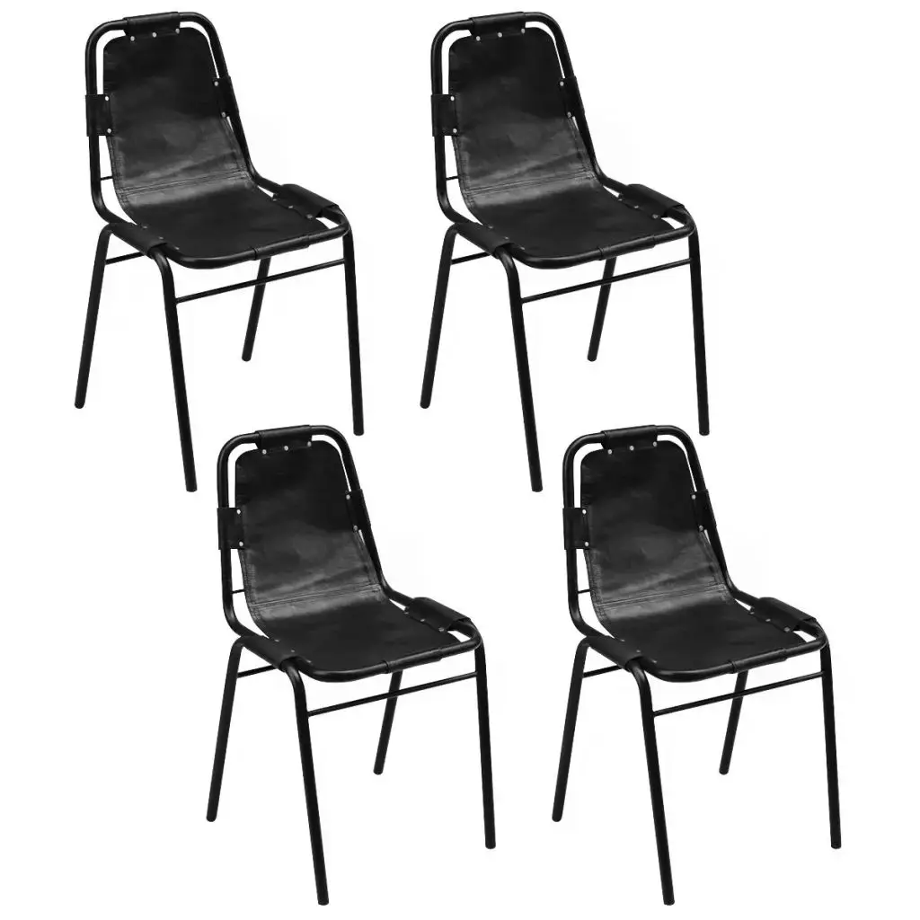 Buy vidaXL Dining Chairs 4 pcs Black 19.3"x20.5"x34.6