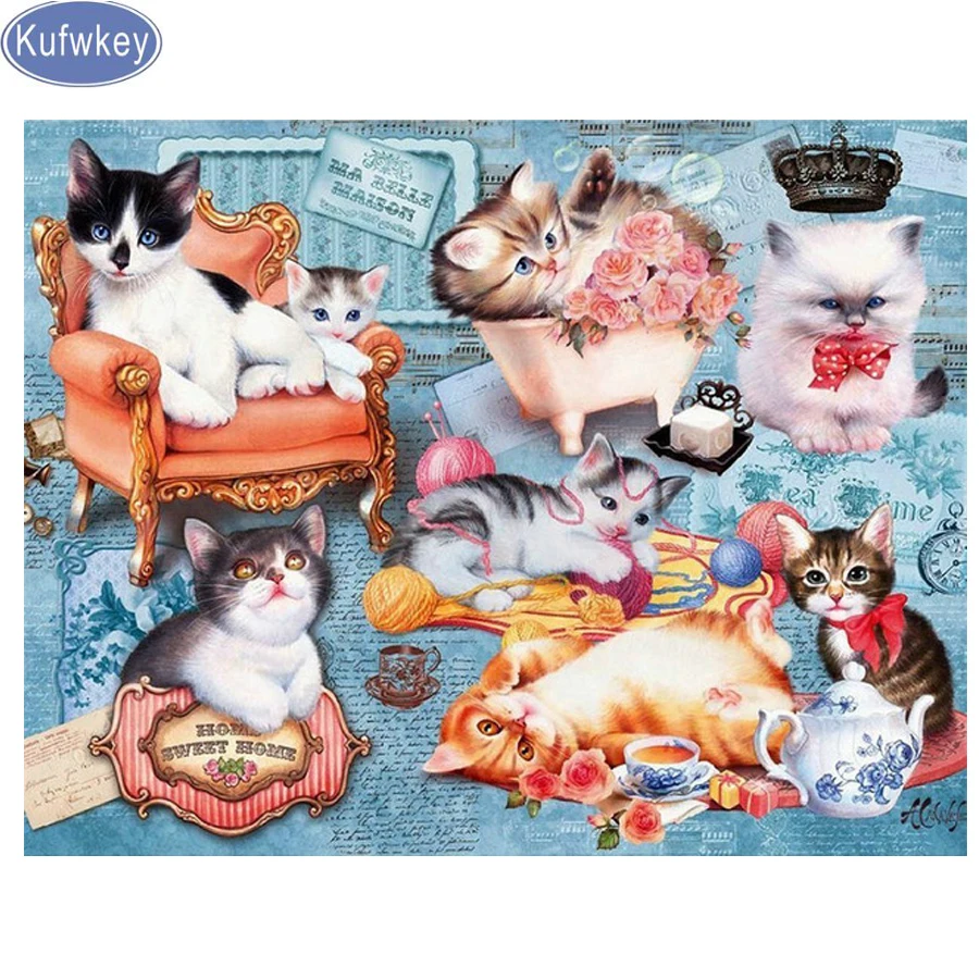 Кошка 5 d. Котенок в отражении тигр. Сиамская кошка живопись. Алмазная вышивка кошки. Алмазная кошка.