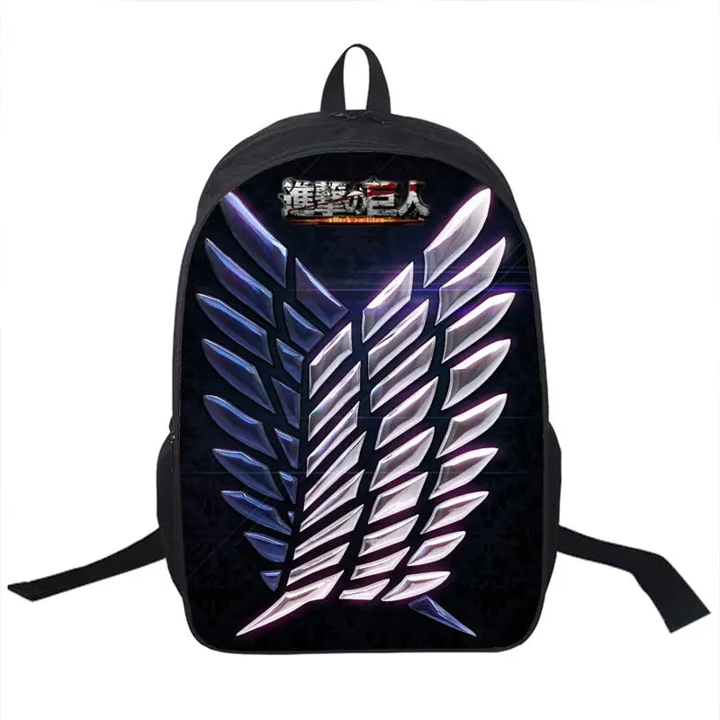 Anime Attack on Titan Backpack Young Men Women Ddaily Backpack Mikasa Ackerman Eren Jaeger School Bags