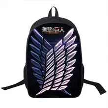 Anime Attack on Titan Backpack Young Men Women Ddaily Backpack Mikasa Ackerman Eren Jaeger School Bags