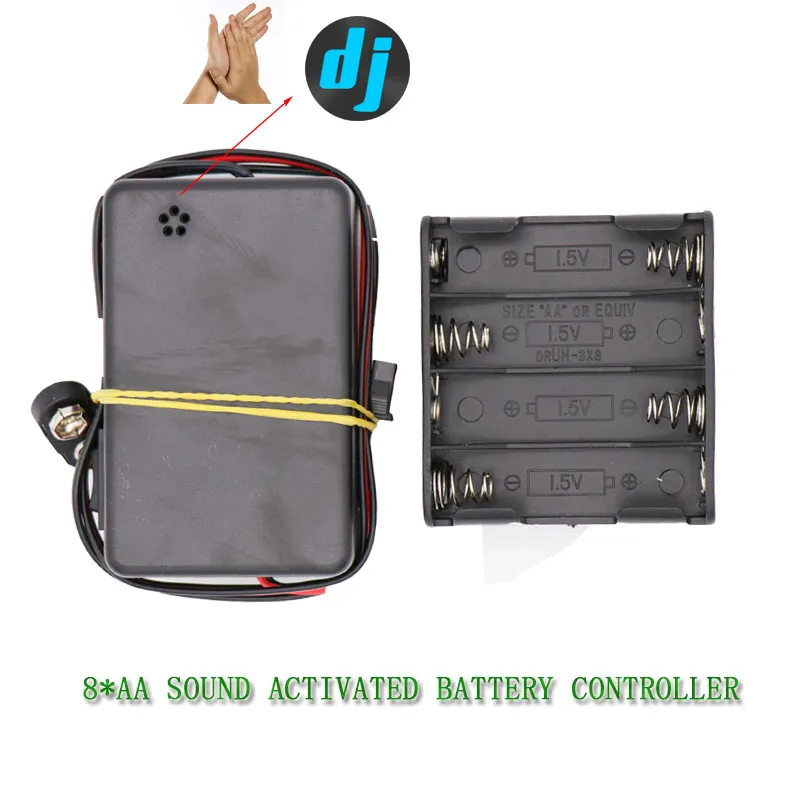 

LED Flashing Light EL Sound Activated Battery inverter controller 8AA DC12V for el wire T shirt decor