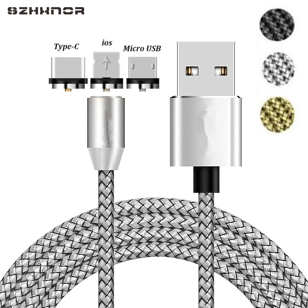 

Magnetic Charger USB Cable For iPhone Micro USB Type C Mobile Phone Cable Cord for Samsung Galaxy S10 A5/A7 2017 A7/A8/A9 2018