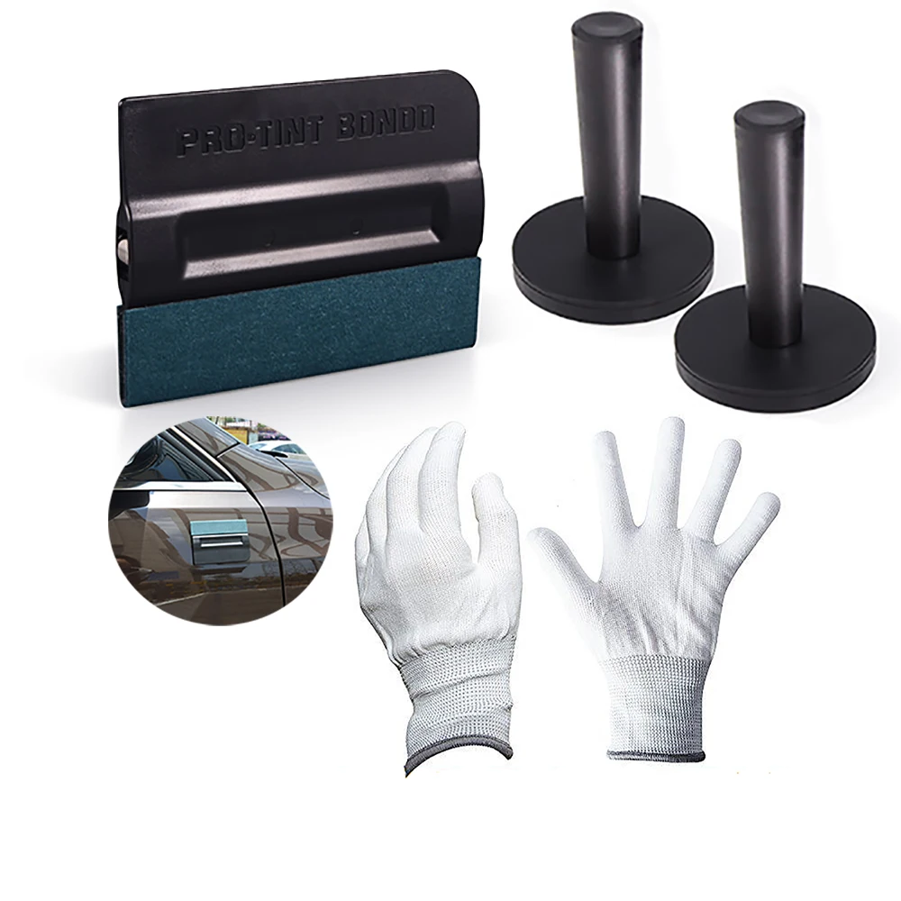 EHDIS 5PCS Stickers Installation Tools Kit Car Wrapping Vinyl Film Pro Tint Magnet Squeegee Scraper Magnet Holders Nylon Gloves