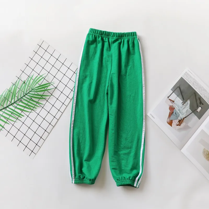 Новинка; летние хлопковые штаны в полоску с принтом комаров для маленьких девочек и мальчиков; Спортивные Повседневные брюки; одежда для малышей - Цвет: Зеленый