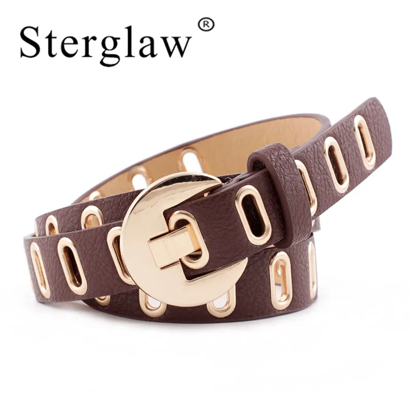 

110x2.7cm Fashion luxury women's Metal hollow belts on the belt 2019 woman thin leather belt for dress female cinturon N273